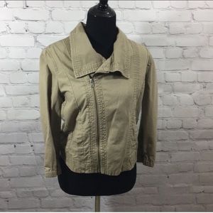 Hurley beige khaki Asymmetrical MOTO jacket S